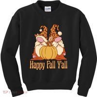 Happy Fall Y'all Gnome Cute Pumpkin Kids Sweatshirt thumb 0