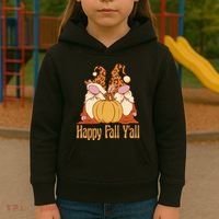Happy Fall Y'all Gnome Cute Pumpkin Kids Hoodie thumb 3