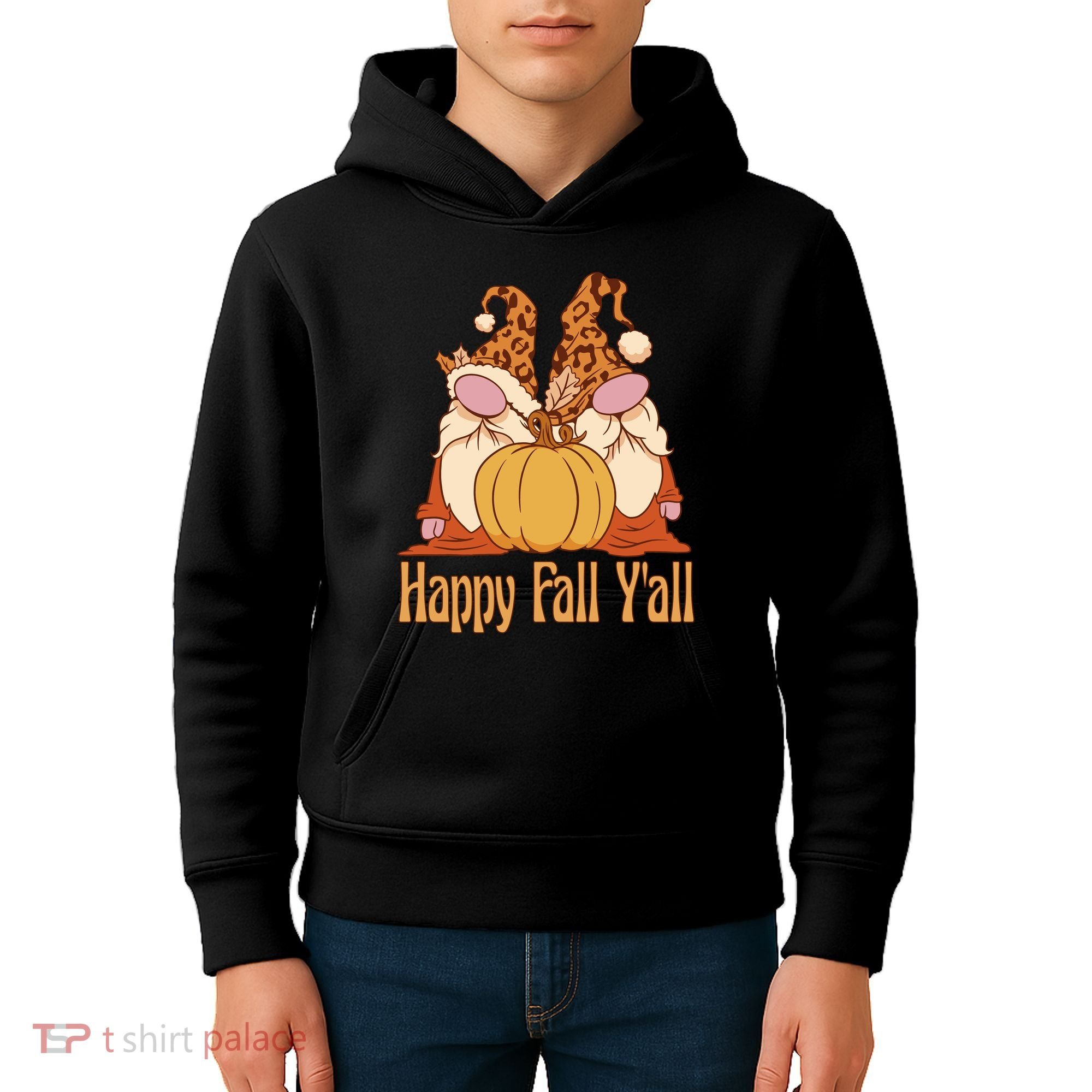 Happy Fall Y'all Gnome Cute Pumpkin Kids Hoodie