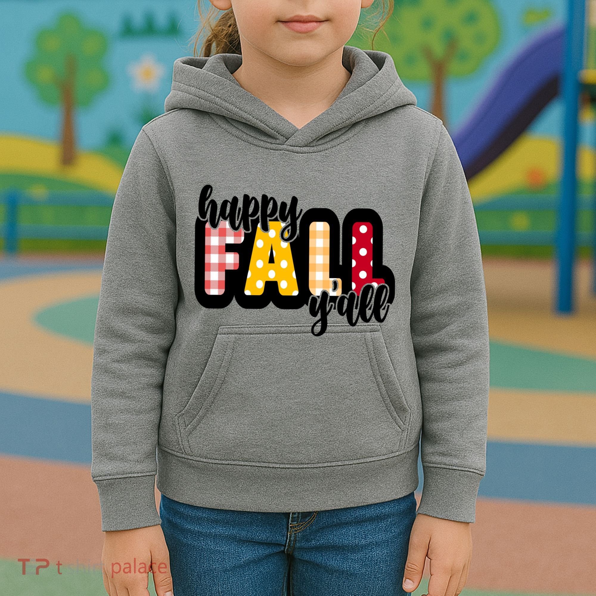 Happy Fall Yall Cozy Kids Hoodie