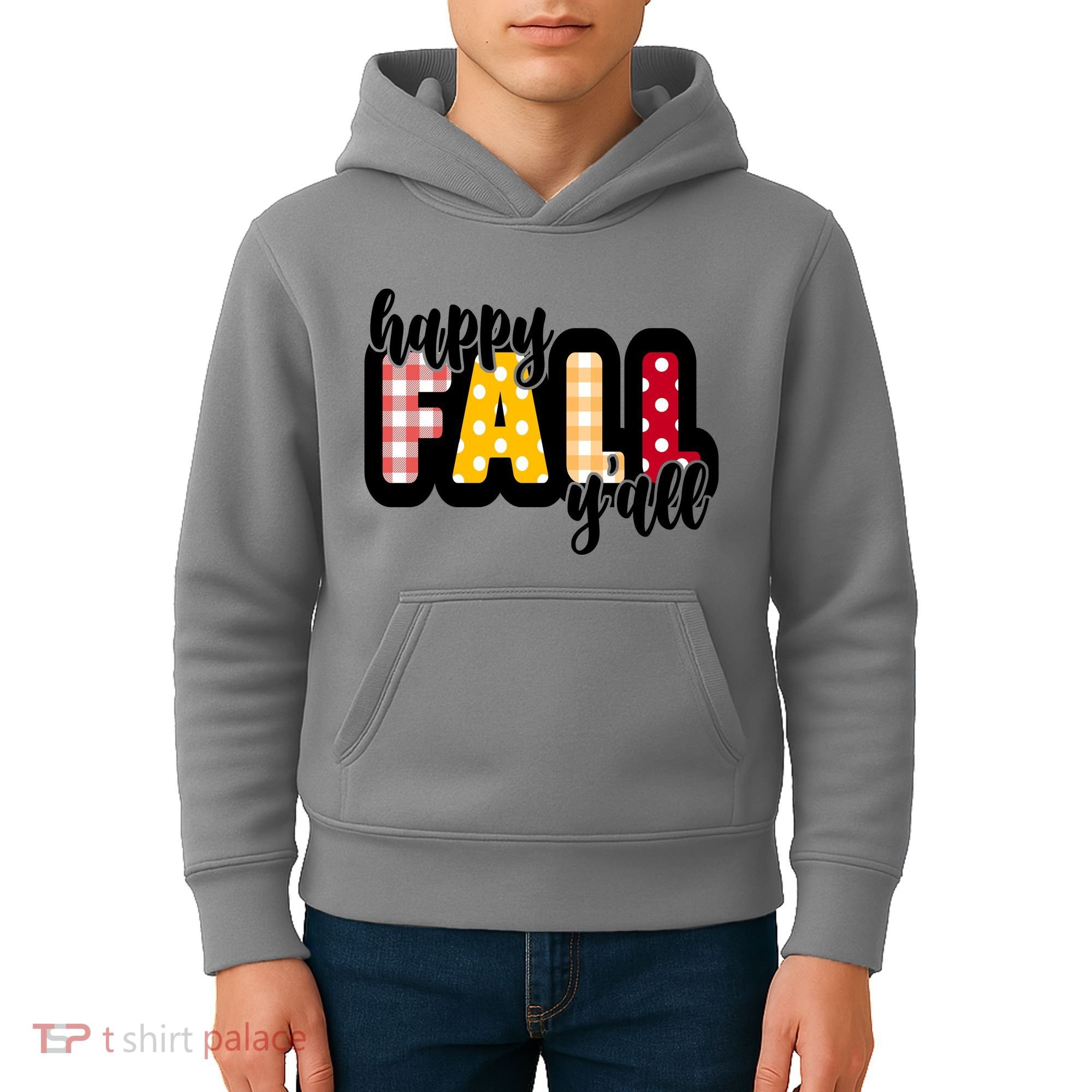 Happy Fall Yall Cozy Kids Hoodie