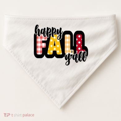 Happy Fall Yall Cozy USA-Made Doggie Bandana
