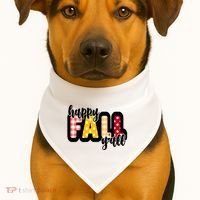 Happy Fall Yall Cozy USA-Made Doggie Bandana thumb 1
