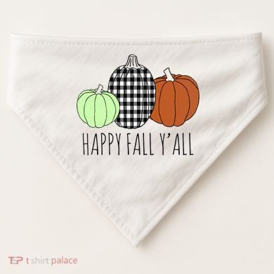 Happy Fall Yall Pumpkin USA-Made Doggie Bandana