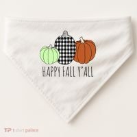 Happy Fall Yall Pumpkin USA-Made Doggie Bandana thumb 0