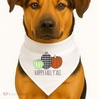 Happy Fall Yall Pumpkin USA-Made Doggie Bandana thumb 1