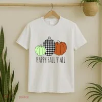 Happy Fall Yall Pumpkin T-Shirt thumb 2