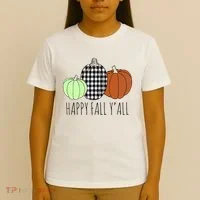 Happy Fall Yall Pumpkin T-Shirt thumb 4