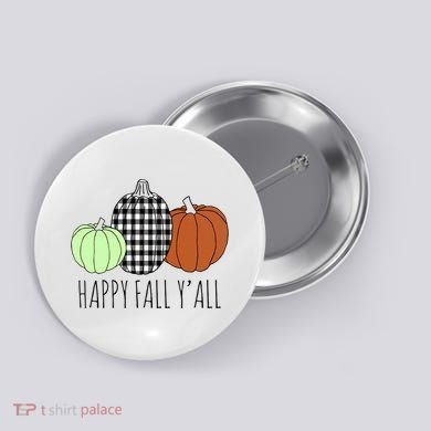 Happy Fall Yall Pumpkin Button