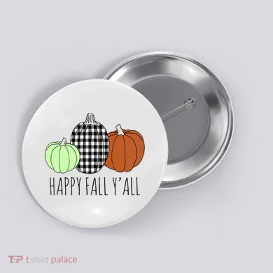 Happy Fall Yall Pumpkin Button