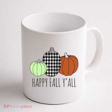Happy Fall Yall Pumpkin Coffee Mug back