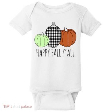 Happy Fall Yall Pumpkin Baby Bodysuit