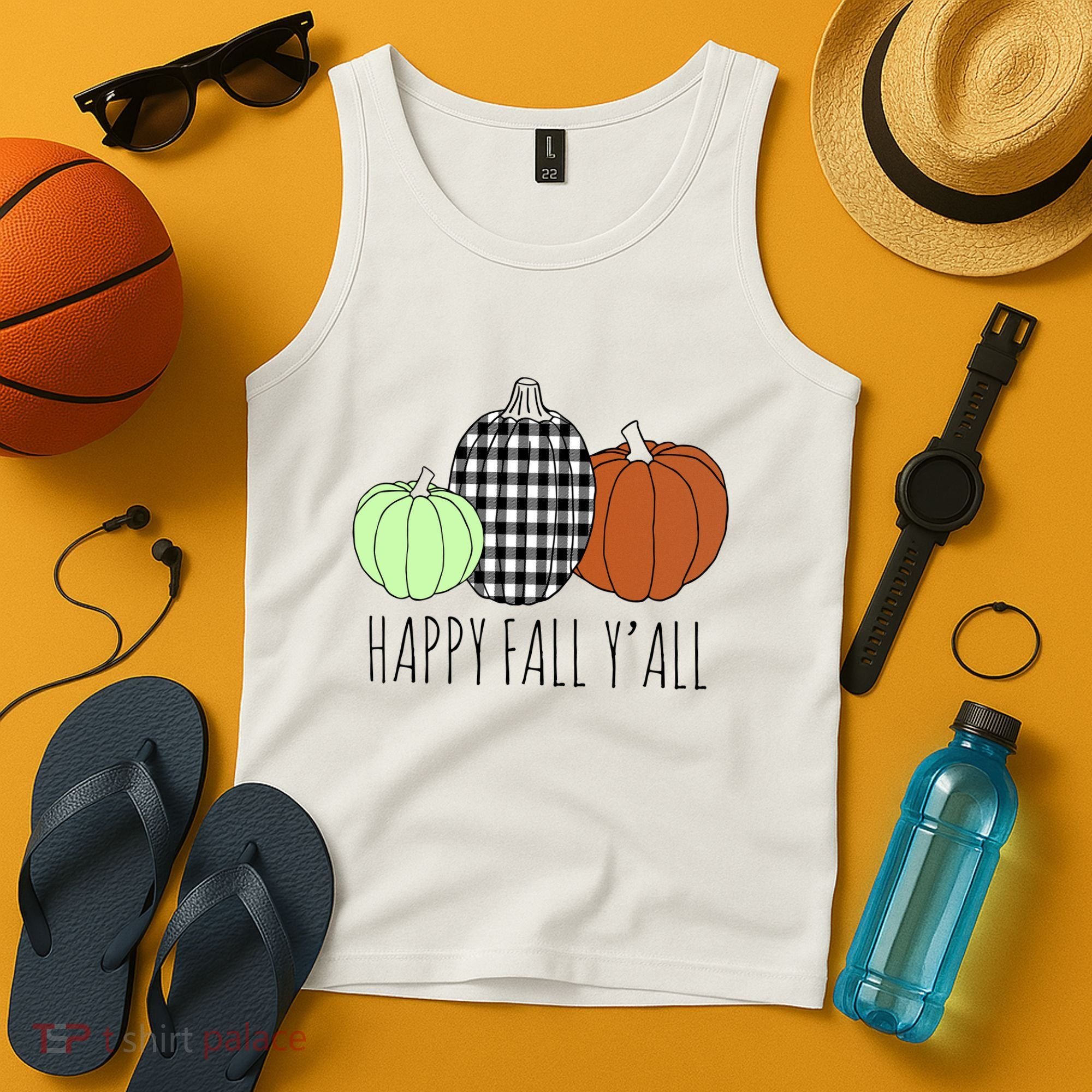 Happy Fall Yall Pumpkin Tank Top