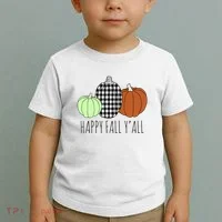 Happy Fall Yall Pumpkin Toddler T-Shirt thumb 2
