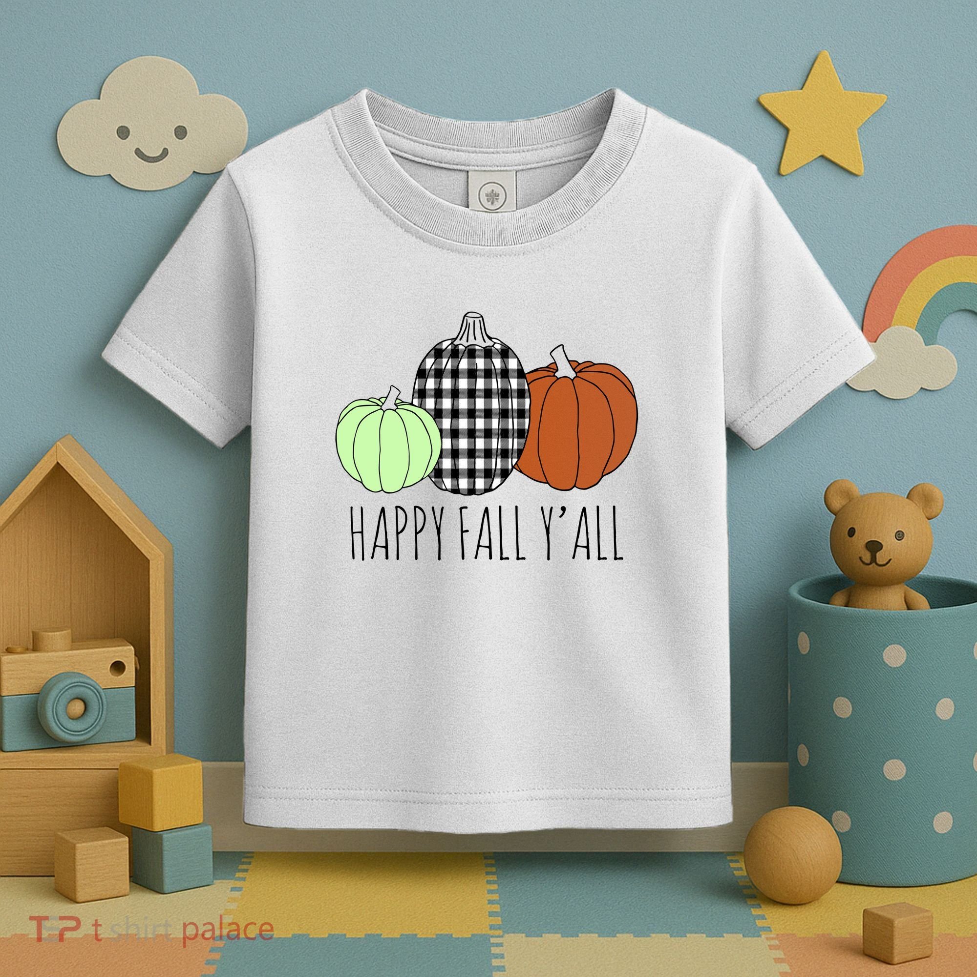 Happy Fall Yall Pumpkin Toddler T-Shirt