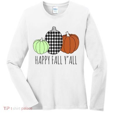 Happy Fall Yall Pumpkin Women's Long Sleeve Shirt