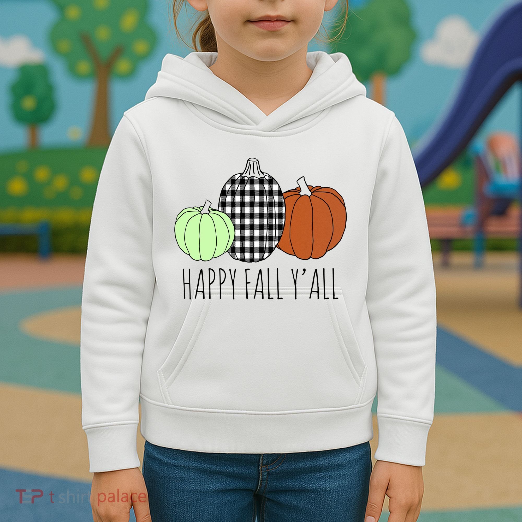 Happy Fall Yall Pumpkin Kids Hoodie