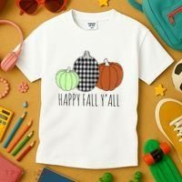 Happy Fall Yall Pumpkin Kids T-Shirt thumb 3