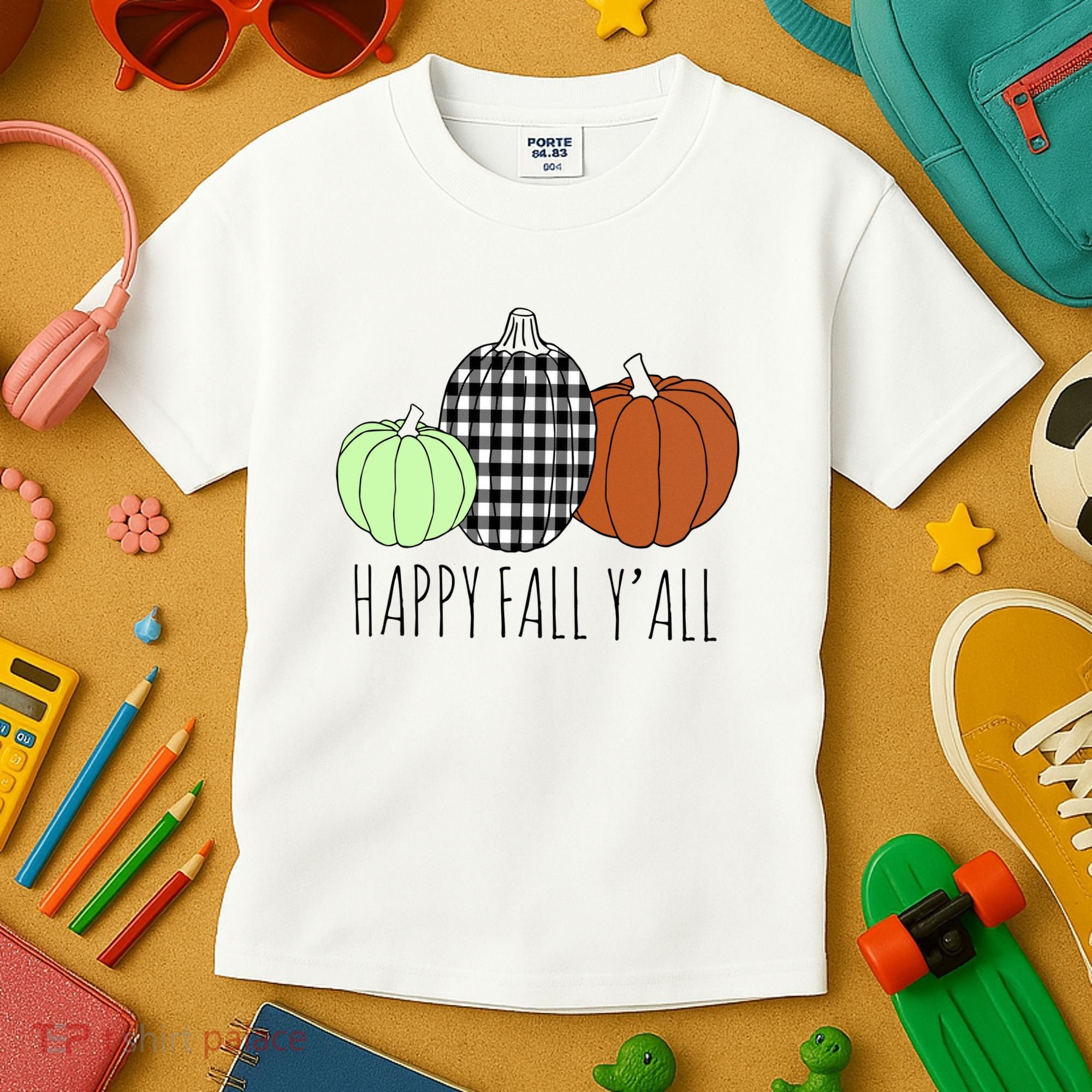 Happy Fall Yall Pumpkin Kids T-Shirt