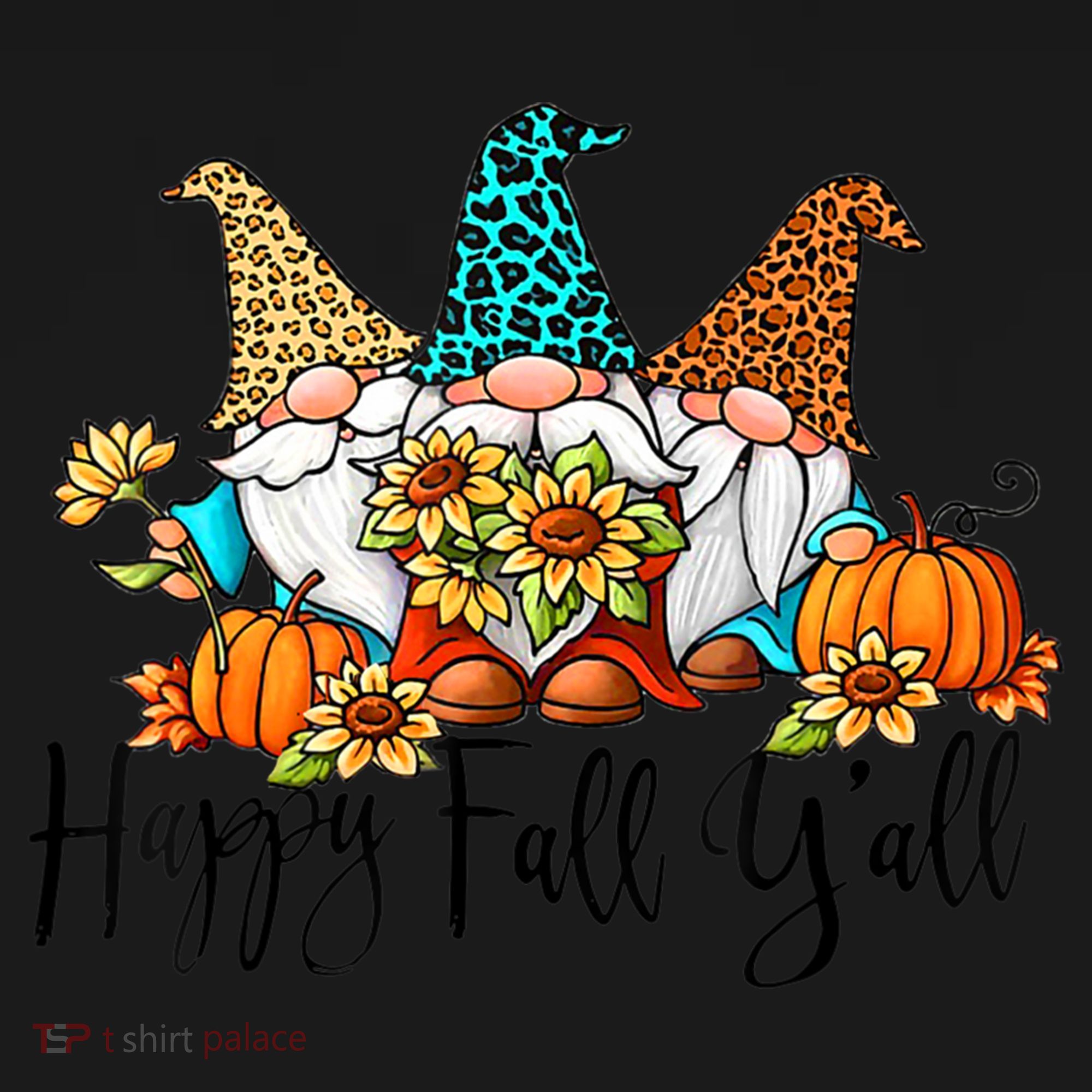 Happy Fall Y'all Gnomes Leopard Pumpkin Autumn Thanksgiving Gift Women's Hoodie