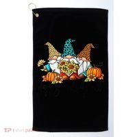 Happy Fall Y'all Gnomes Leopard Pumpkin Autumn Thanksgiving Gift Golf Towel thumb 0