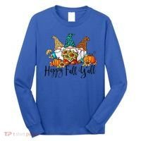 Happy Fall Y'all Gnomes Leopard Pumpkin Autumn Thanksgiving Gift Long Sleeve Shirt thumb 0