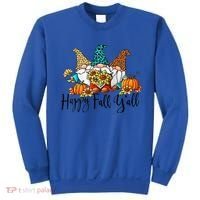 Happy Fall Y'all Gnomes Leopard Pumpkin Autumn Thanksgiving Gift Sweatshirt thumb 0