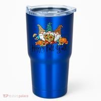 Happy Fall Y'all Gnomes Leopard Pumpkin Autumn Thanksgiving Gift Tumbler thumb 0