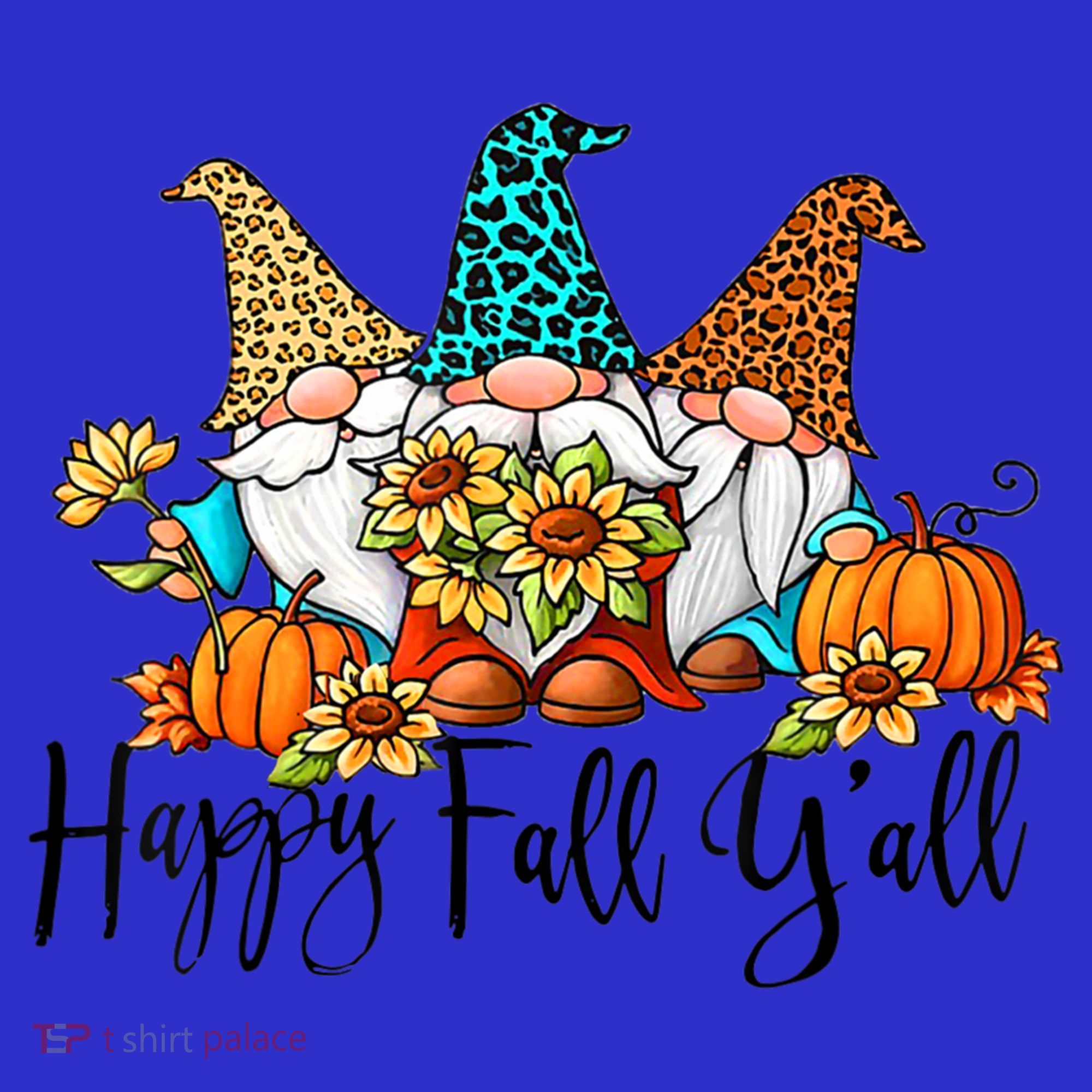 Happy Fall Y'all Gnomes Leopard Pumpkin Autumn Thanksgiving Gift Women's Tank Top