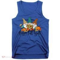 Happy Fall Y'all Gnomes Leopard Pumpkin Autumn Thanksgiving Gift Tank Top thumb 0