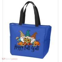 Happy Fall Y'all Gnomes Leopard Pumpkin Autumn Thanksgiving Gift Tote Bag thumb 3