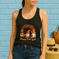 Happy Fall YAll Autumn Thanksgiving Fall Season Gnome Women's Tank Top thumb 2