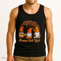 Happy Fall YAll Autumn Thanksgiving Fall Season Gnome Tank Top thumb 3