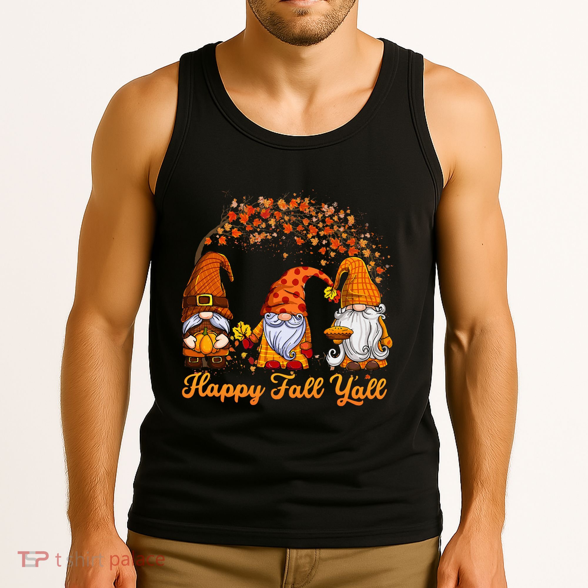Happy Fall YAll Autumn Thanksgiving Fall Season Gnome Tank Top