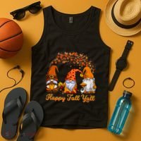 Happy Fall YAll Autumn Thanksgiving Fall Season Gnome Tank Top thumb 4