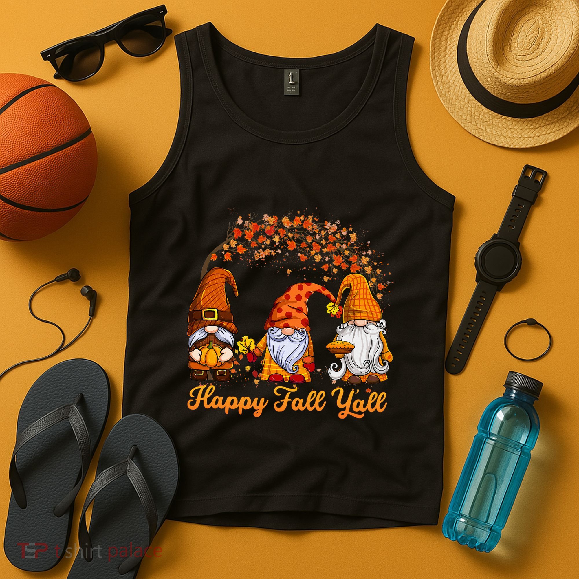 Happy Fall YAll Autumn Thanksgiving Fall Season Gnome Tank Top