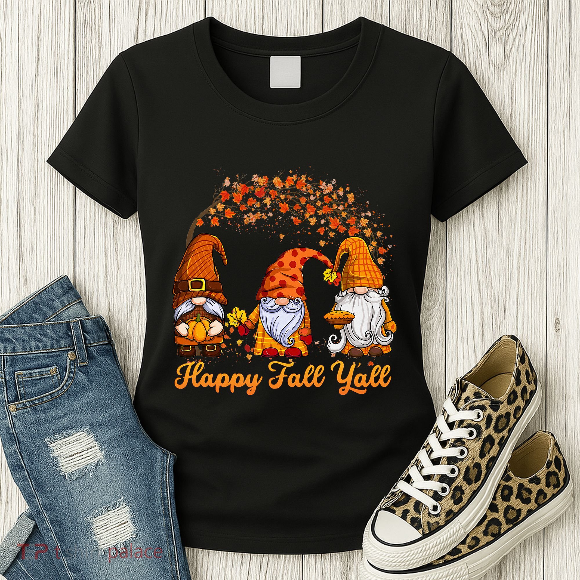 Happy Fall YAll Autumn Thanksgiving Fall Season Gnome Women's T-Shirt
