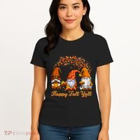 Happy Fall YAll Autumn Thanksgiving Fall Season Gnome Women's T-Shirt thumb 4