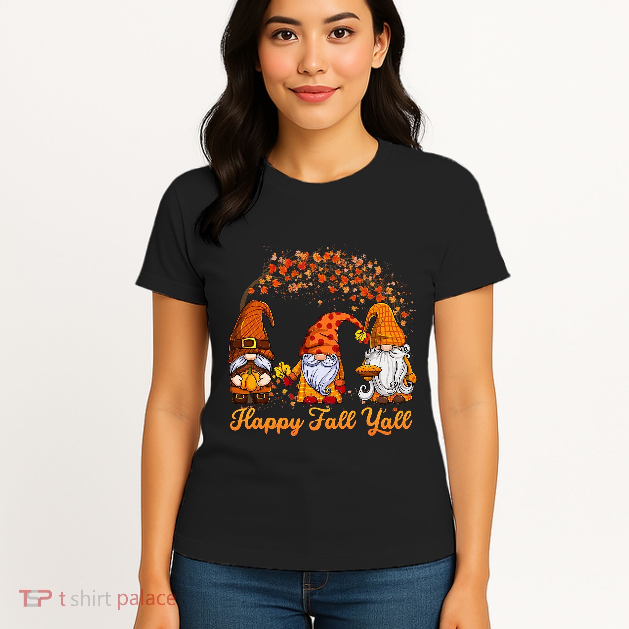 Happy Fall YAll Autumn Thanksgiving Fall Season Gnome Women's T-Shirt