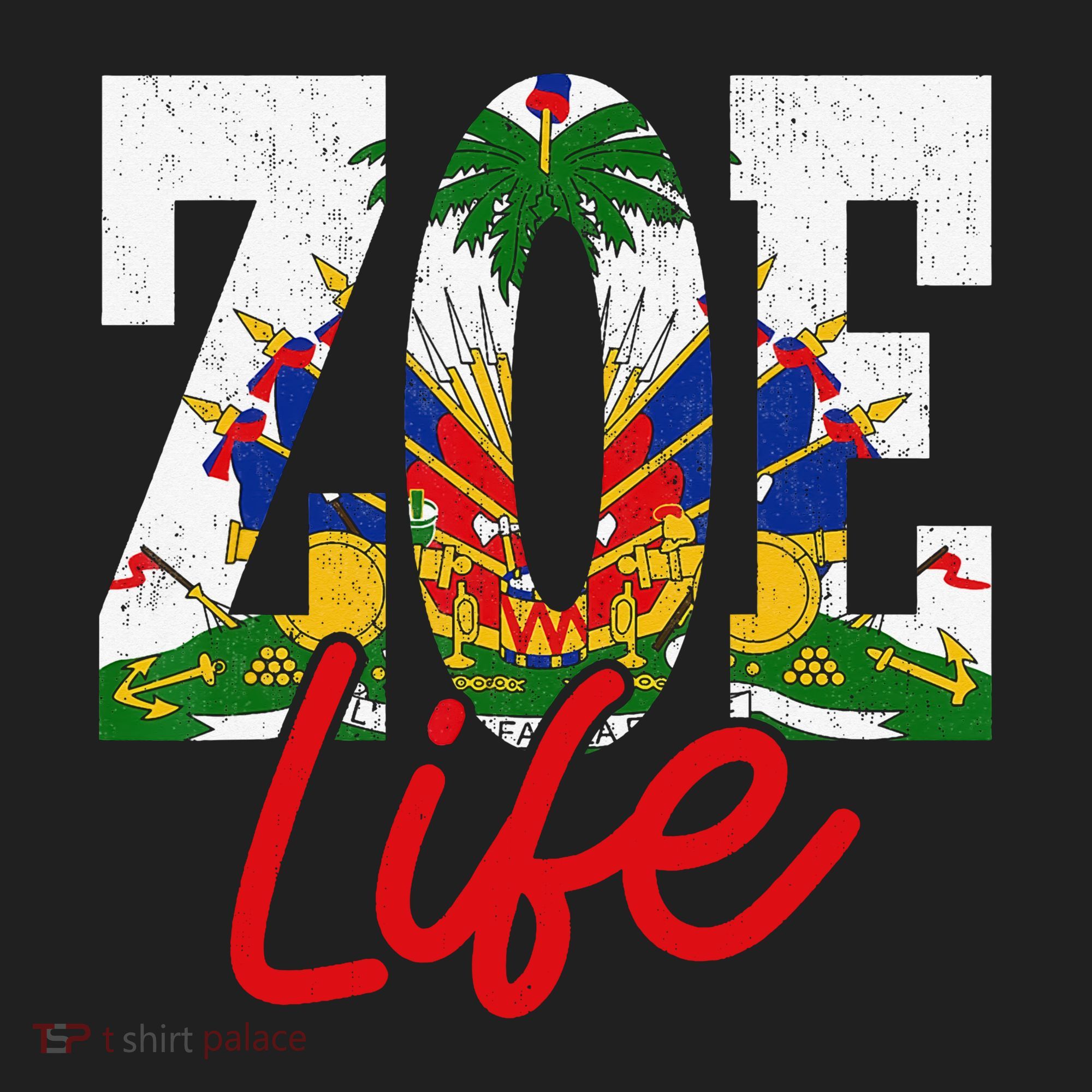 Haiti Flag Zoe Life Retro Women's Sweatshirt