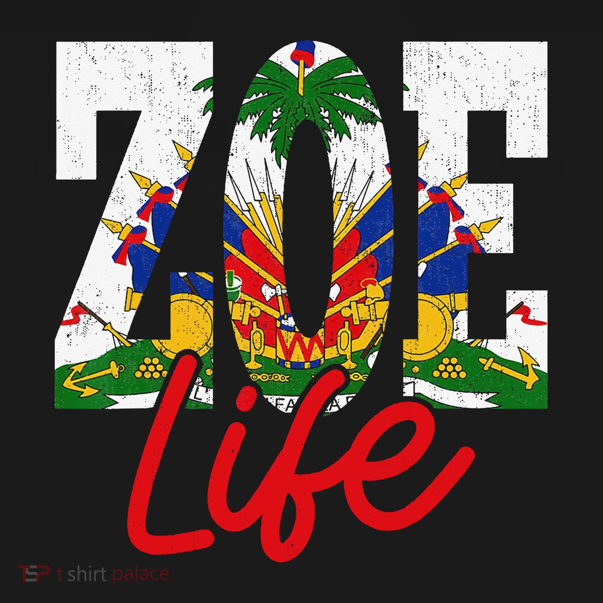 Haiti Flag Zoe Life Retro Hoodie