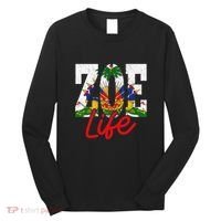 Haiti Flag Zoe Life Retro Long Sleeve Shirt thumb 0