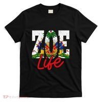 Haiti Flag Zoe Life Retro T-Shirt thumb 0