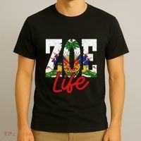 Haiti Flag Zoe Life Retro T-Shirt thumb 3