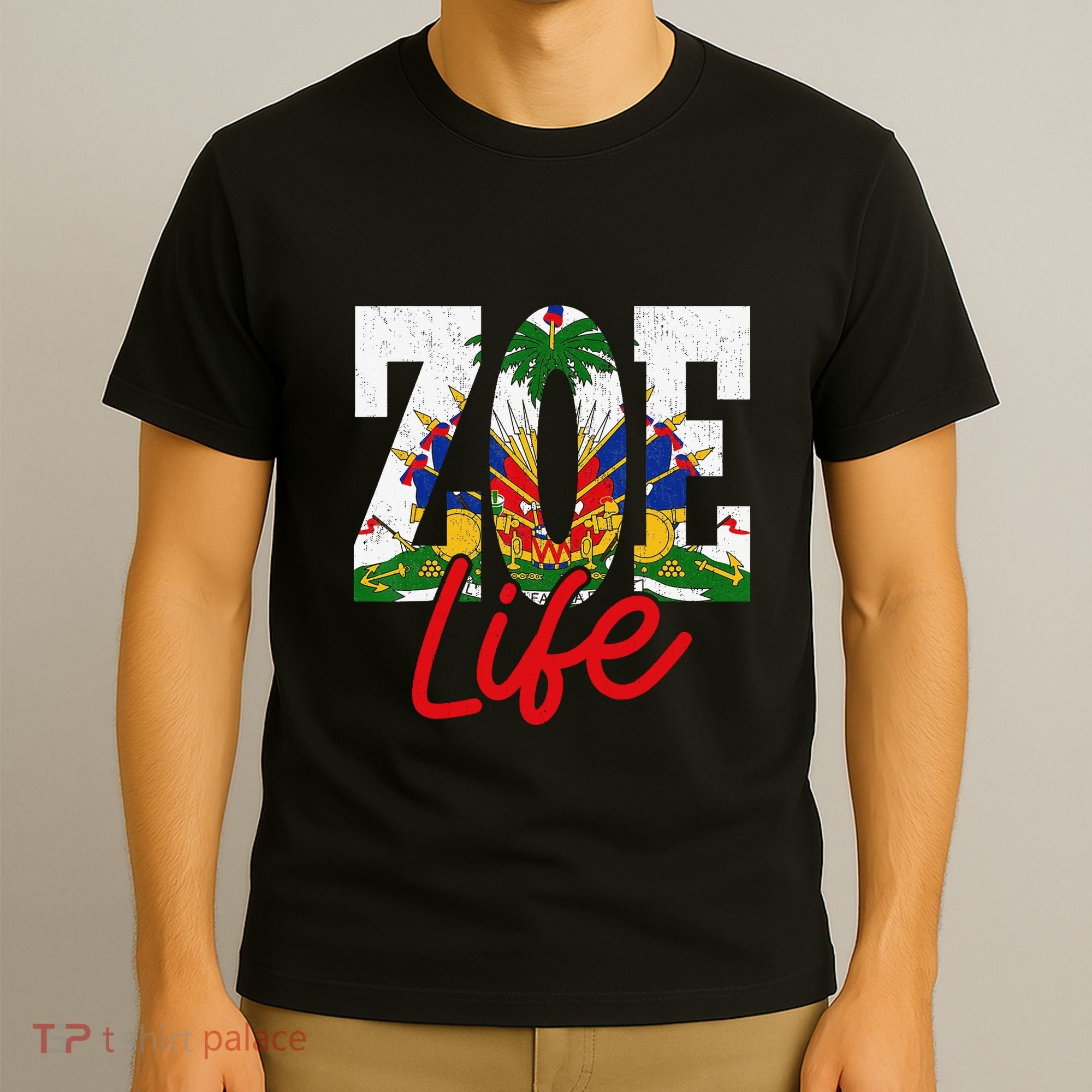 Haiti Flag Zoe Life Retro T-Shirt