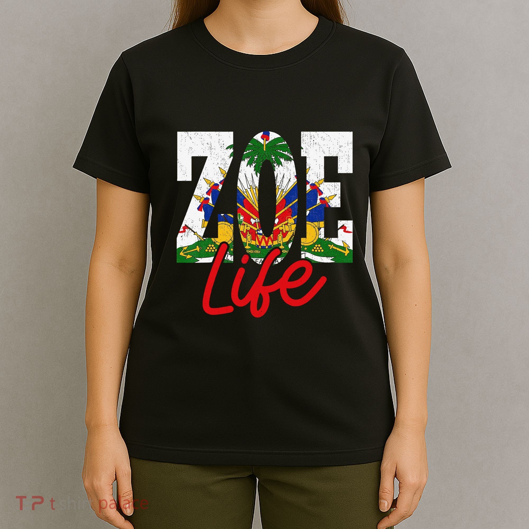 Haiti Flag Zoe Life Retro T-Shirt