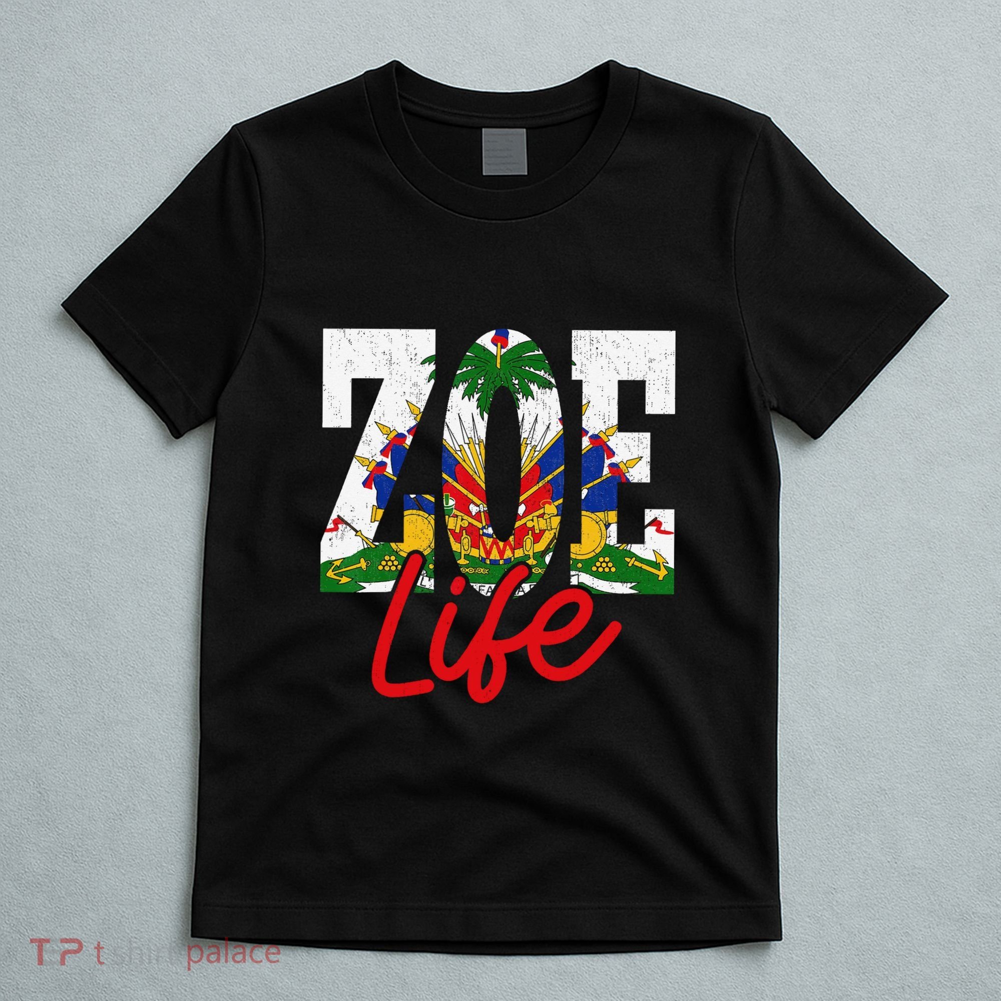 Haiti Flag Zoe Life Retro T-Shirt