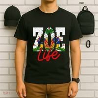 Haiti Flag Zoe Life Retro T-Shirt thumb 6