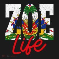 Haiti Flag Zoe Life Retro T-Shirt thumb 7
