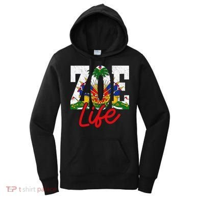 Haiti Flag Zoe Life Retro Women's Hoodie
